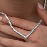 Lucky Life Gümüş V Model Su Yolu Kadın Kolye