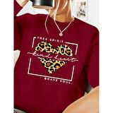 Lucky Life Kadın Uzun Kollu Bisiklet Yaka Desenli Viskon Iki Iplik Bluz