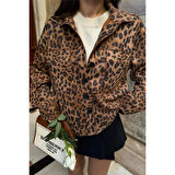 LEOPAR SÜET GÖMLEK - Leopar