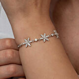 Lucky Life Gümüşh  Kadın Beyaz Lotus Çiçeği Kadın Bileklik