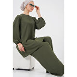 Ayrobin Tunik Pantolon Alt Üst Takım Lucky Life - Haki