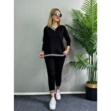 Lucky Life Kadın Yeni Sezon Uzun Kollu Ribana Detay Ikili Takım