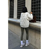 Lucky Life Kadın Oversize Kapitone Bomber Ceket 
