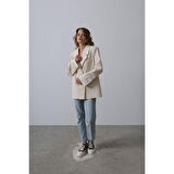 Lucky Life Kadın Oversize Blazer Ceket - Natür