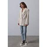 Lucky Life Kadın Oversize Blazer Ceket - Natür