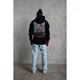 Erkek Patel Six Baskılı Kapüşonlu Sweat - Siyah