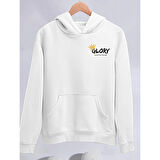 Kışlık Üç İplik Kapşonlu SweatShirt - Beyaz