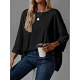 Lucky Life Kadın Truvakar Kollu Bisiklet Yaka Viskon Bluz