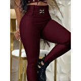 Lucky Life Kadın Yüksek Bel Belden Toka Detaylı Dalgıç Tayt