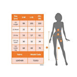 Lucky Life Kadın Yüksek Bel Lastikli önü Düğmeli Deri Pantolon