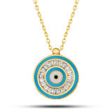 Lucky Life Gümüş Gold Nazar Boncuğu Kadın Kolye