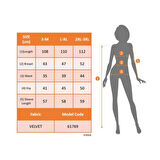 Lucky Life Kadın Uzun Kollu Bisiklet Yaka Taşlı Midi Kadife Elbise