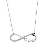 Gümüş Nazarlı Sonsuzluk Canım Kadın Kolye