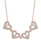 Gümüş Rose Kalpli Açılabilen Yonca Kadın Kolye