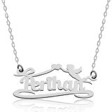 Gümüş Kişiye Özel İsimli Eros Aşk Oku Kolye