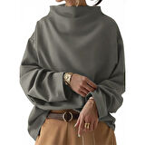 Lucky Life Kadın Uzun Kollu Geniş Balıkçı Yaka Modal Bluz