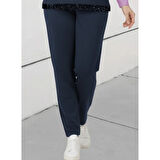 Lucky Life Kadın Uzun Kollu Bisiklet Yaka çizgili Desen Iki Iplik Bluz Ve Pantolon Ikili Takım