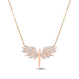 Gümüş Rose Mikail Meleği Kadın Kolye