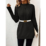 Lucky Life Kadın  Uzun Kollu Yarı Balıkçı Yaka Triko Bluz