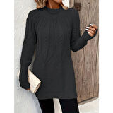 Lucky Life Kadın  Uzun Kollu Yarı Balıkçı Yaka Triko Bluz