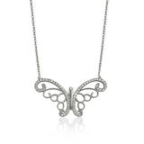 Gümüş Kelebek Kadın Kolye