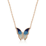 Gümüş Rose Minimal Kelebek Kadın Kolye