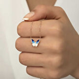 Gümüş Rose Minimal Kelebek Kadın Kolye