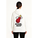 Lucky Life Üç İplik Kapüşonlu Ön Ve Arka Baskılı SweatShirt Hoodie - Beyaz