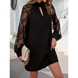 Lucky Life Kadın Uzun Kollu Damla Detaylı Sandy Mini Elbise