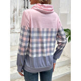 Lucky Life Kadın Uzun Kollu Balıkçı Yaka Bağcıklı Desenli şardonlu Dalgıç Bluz