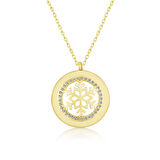 Gümüş Gold Kar Tanesi Kadın Kolye