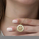 Gümüş Gold Kar Tanesi Kadın Kolye