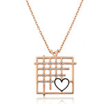 Gümüş Rose Parmaklıklar Arasındaki Aşk Kolye