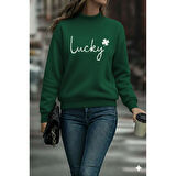 Lucky Life Lucky Life Kadın Uzun Kollu Bisiklet Yaka Viskon Iki Iplik Bluz