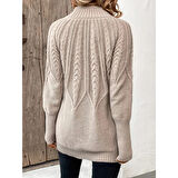 Lucky Life Kadın  Uzun Kollu Yarı Balıkçı Yaka Triko Bluz