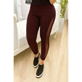 Lucky Life Kadın Yüksek Bel File Detaylı Dar Kesim Viskon Iki Iplik Pantolon