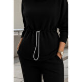 Lucky Life Kadın Uzun Kollu Balıkçı Yaka Belden Lastikli Modal Bluz Ve Pantolon Ikili Takım