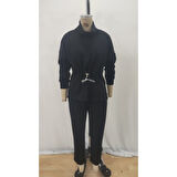 Lucky Life Kadın Uzun Kollu Balıkçı Yaka Belden Lastikli Modal Bluz Ve Pantolon Ikili Takım