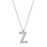 Gümüş Rodyum Z Harfi Kadın Kolye