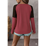 Lucky Life Kadın Uzun Kollu Yakadan Fermuarlı Viskon Bluz