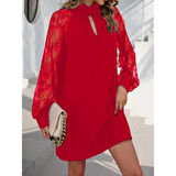 Lucky Life Kadın Uzun Kollu Damla Detaylı Sandy Mini Elbise