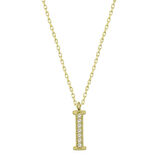 Gümüş Gold I Harfi Kadın Kolye