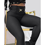 Lucky Life Kadın Yüksek Bel Belden Toka Detaylı Dalgıç Tayt