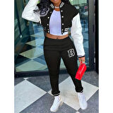 Lucky Life Kadın Uzun Kollu Hakim Yaka önden Düğmeli Ceket Pantolon şardonlu Iki Iplik Ikili Takım