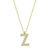 Gümüş Gold Z Harfi Kadın Kolye