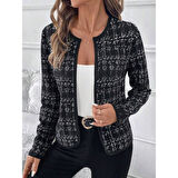 Lucky Life Kadın Uzun Kollu önü Açık şanel Kısa Ceket