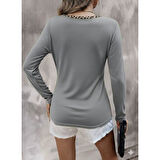 Lucky Life Kadın Uzun Kollu V Yakalı Kaşkorse Bluz