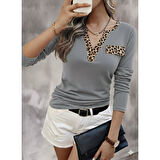 Lucky Life Kadın Uzun Kollu V Yakalı Kaşkorse Bluz