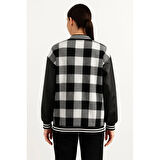 Lucky Life Kolları Suni Deri Içi Astarlı Oduncu Kolej Içi Ceket - Gri