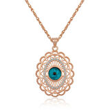 ​Gümüş Rose Oval Nazar Kadın Kolye